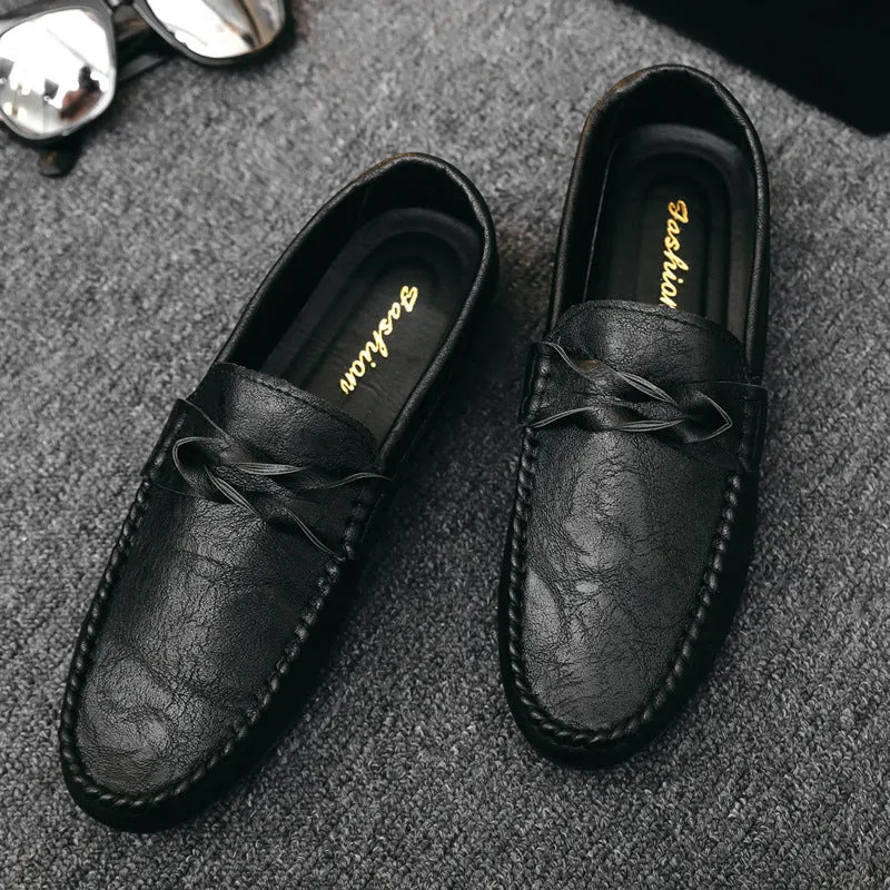 2024 Summer Loafers Men's British Business Casual One Pedal Doudou Leather Shoes Breathable Young Hairstylist Men's Shoes