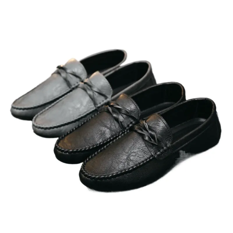 2024 Summer Loafers Men's British Business Casual One Pedal Doudou Leather Shoes Breathable Young Hairstylist Men's Shoes