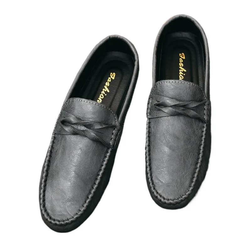 2024 Summer Loafers Men's British Business Casual One Pedal Doudou Leather Shoes Breathable Young Hairstylist Men's Shoes