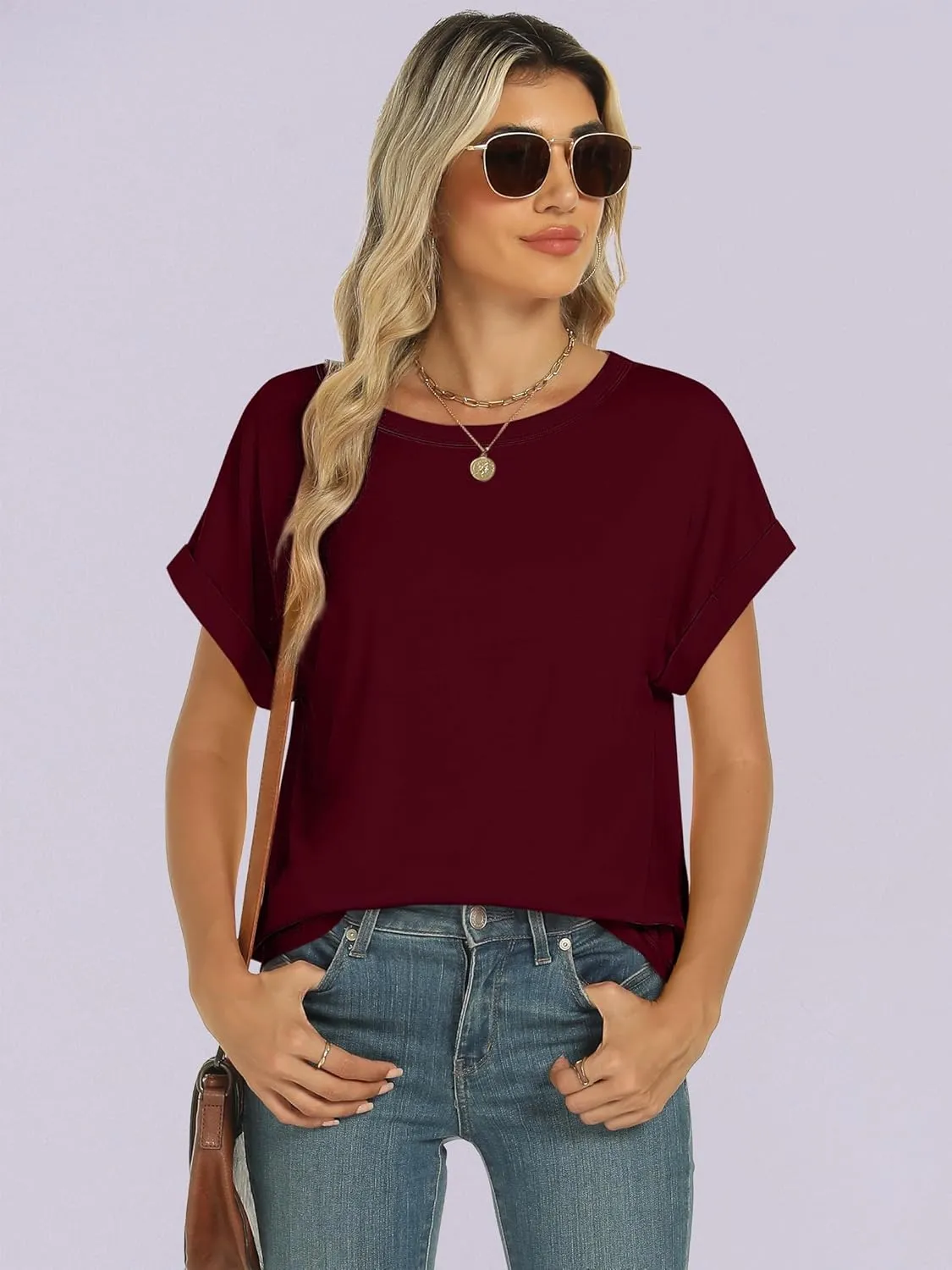 ANRABESS Oversized Tshirts for Women Summer Tops Short Sleeve Casual Loose Basic Tee Shirt Cute Outfits 2025 Trendy Clothes