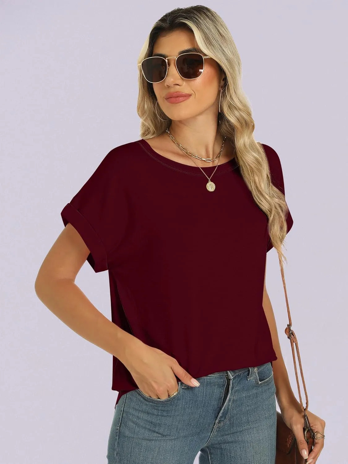 ANRABESS Oversized Tshirts for Women Summer Tops Short Sleeve Casual Loose Basic Tee Shirt Cute Outfits 2025 Trendy Clothes