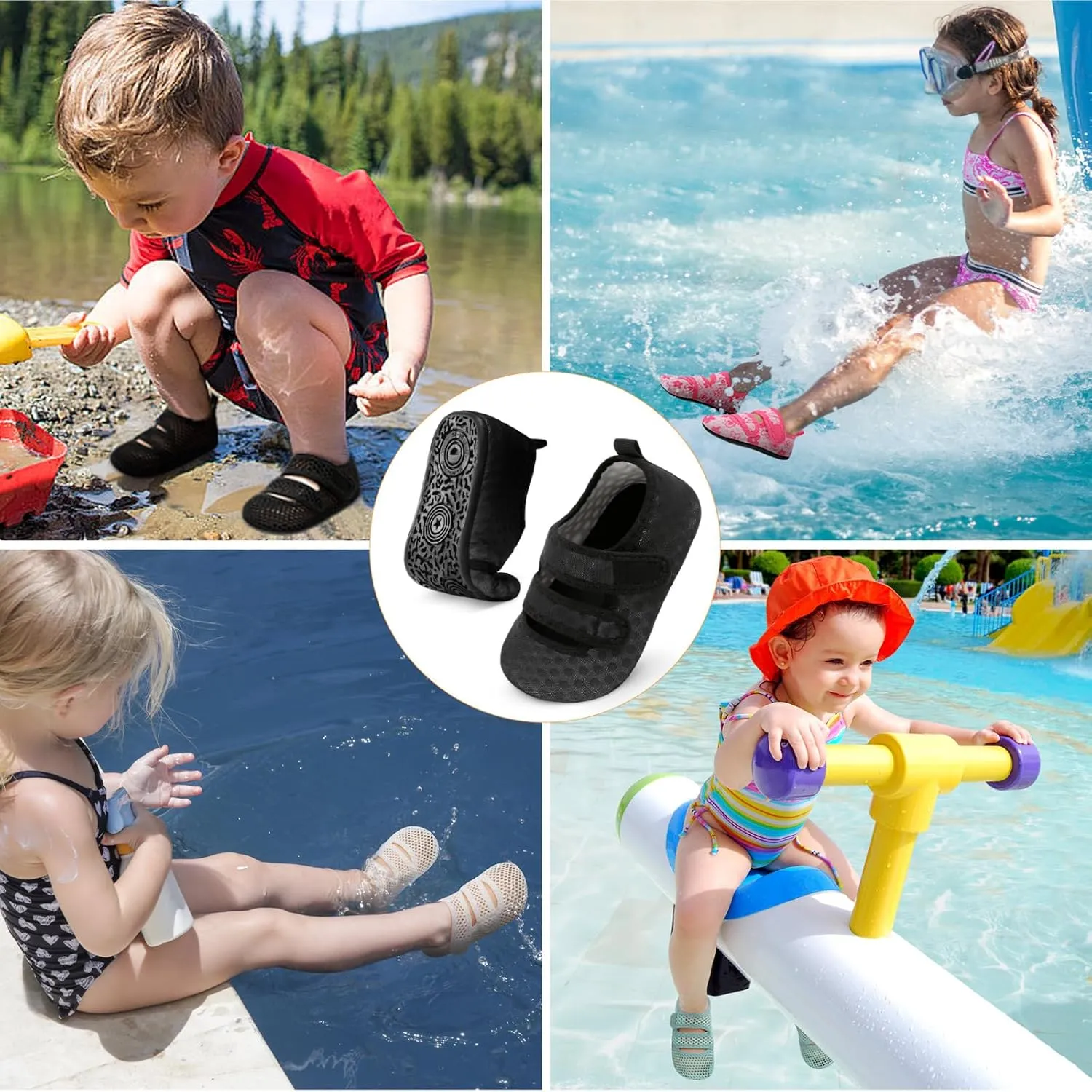 BARERUN Toddler Water Shoes Boys Girls Quick Dry Barefoot Aqua Shoes for Swim Pool Beach Non Slip Breathable Sandals Lightweight Summer House Slippers