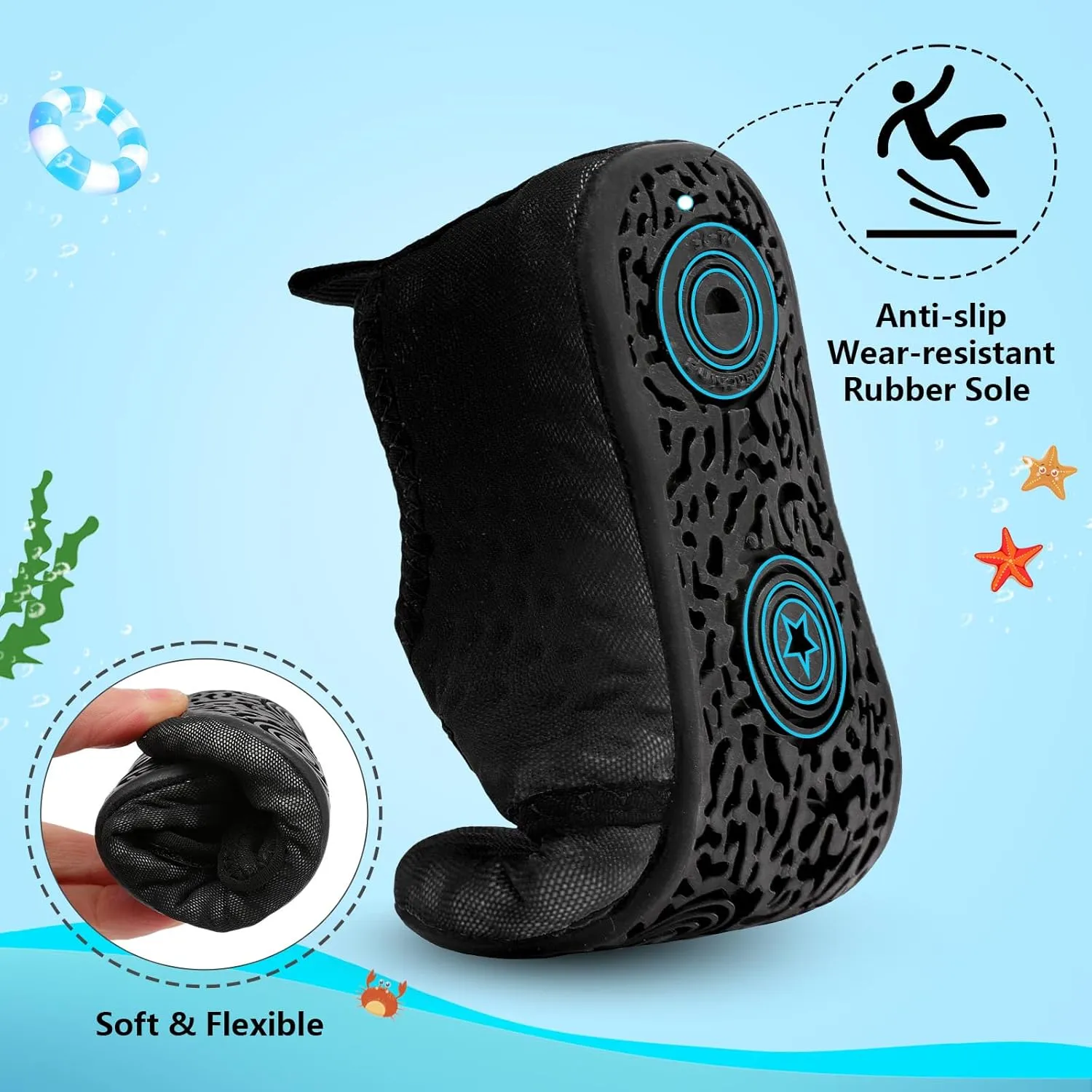 BARERUN Toddler Water Shoes Boys Girls Quick Dry Barefoot Aqua Shoes for Swim Pool Beach Non Slip Breathable Sandals Lightweight Summer House Slippers