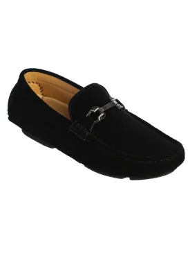 Boys Black Velvet Horsebit Slip On Loafers 5-8 Toddler