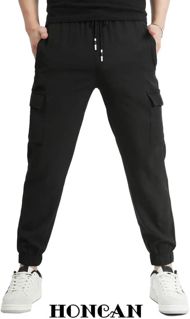 Boys Cargo Joggers Pants Outdoor Youth Quick Dry Hiking Pants Lightweight Athletic Pants with Zipper Pockets