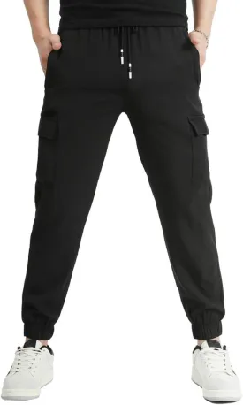 Boys Cargo Joggers Pants Outdoor Youth Quick Dry Hiking Pants Lightweight Athletic Pants with Zipper Pockets