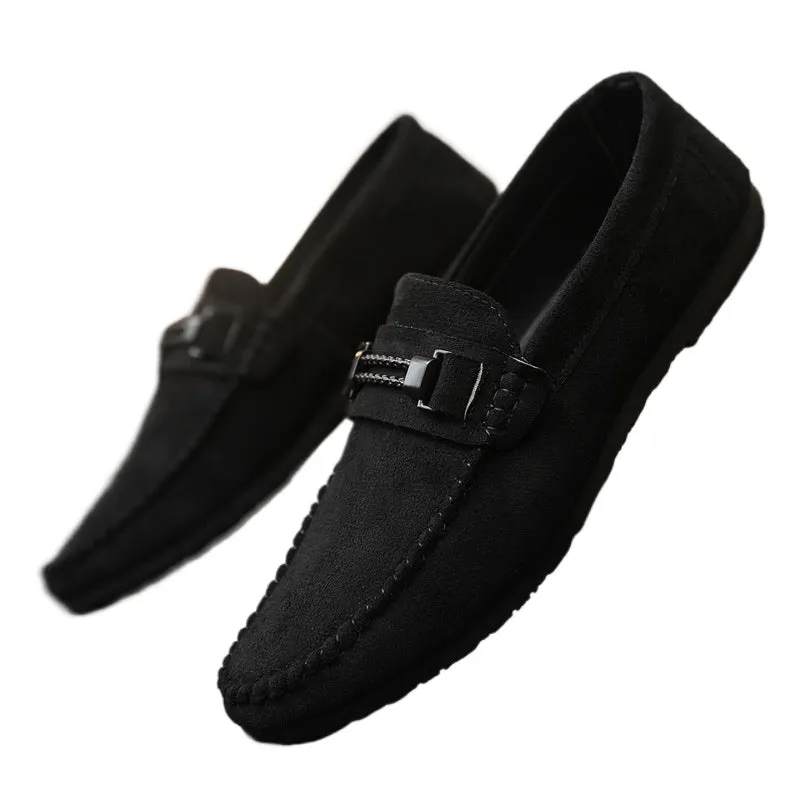 Breathable and wear-resistant one-pedal leather shoes British soft-soled lightweight men's loafers Doudou shoes men's fashion formal lazy shoes