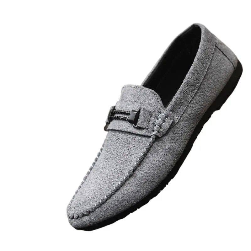 Breathable and wear-resistant one-pedal leather shoes British soft-soled lightweight men's loafers Doudou shoes men's fashion formal lazy shoes