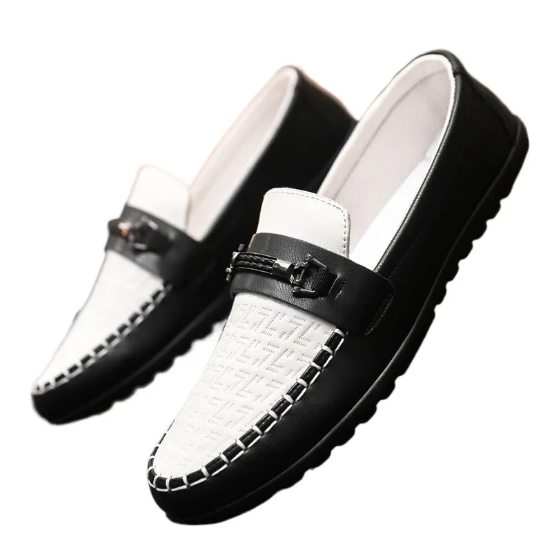 British 2024 Dress Spring Men's Business Fashion Korean Shoes Leather Shoes Men's Loafu Doudou Shoes Men's Soft Sole