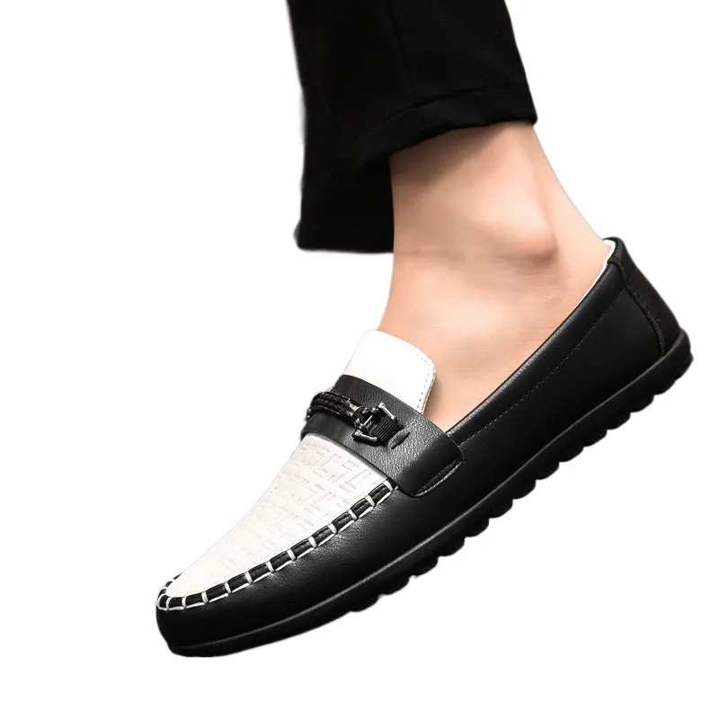 British 2024 Dress Spring Men's Business Fashion Korean Shoes Leather Shoes Men's Loafu Doudou Shoes Men's Soft Sole