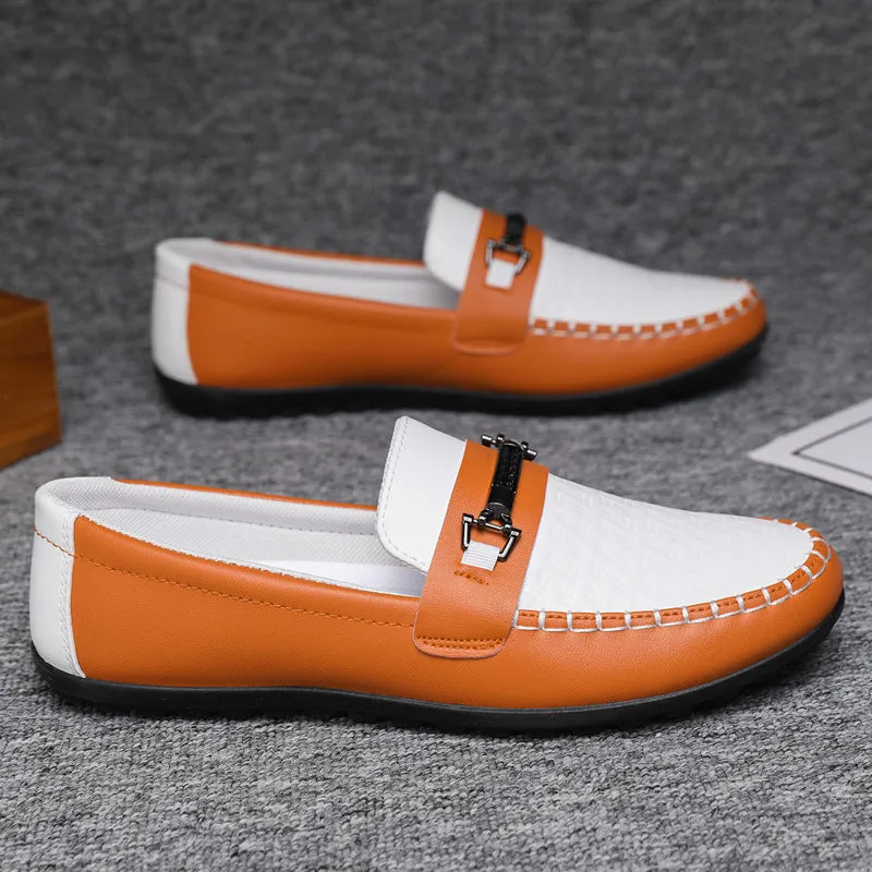 British 2024 Dress Spring Men's Business Fashion Korean Shoes Leather Shoes Men's Loafu Doudou Shoes Men's Soft Sole