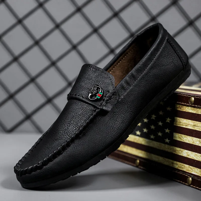British 2024 new breathable lazy loafers one pedal summer Korean version fashion versatile Doudou shoes men's casual