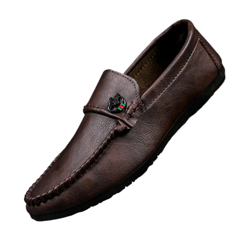 British 2024 new breathable lazy loafers one pedal summer Korean version fashion versatile Doudou shoes men's casual