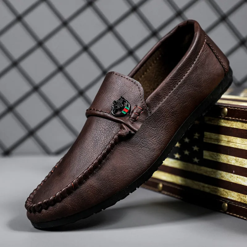 British 2024 new breathable lazy loafers one pedal summer Korean version fashion versatile Doudou shoes men's casual