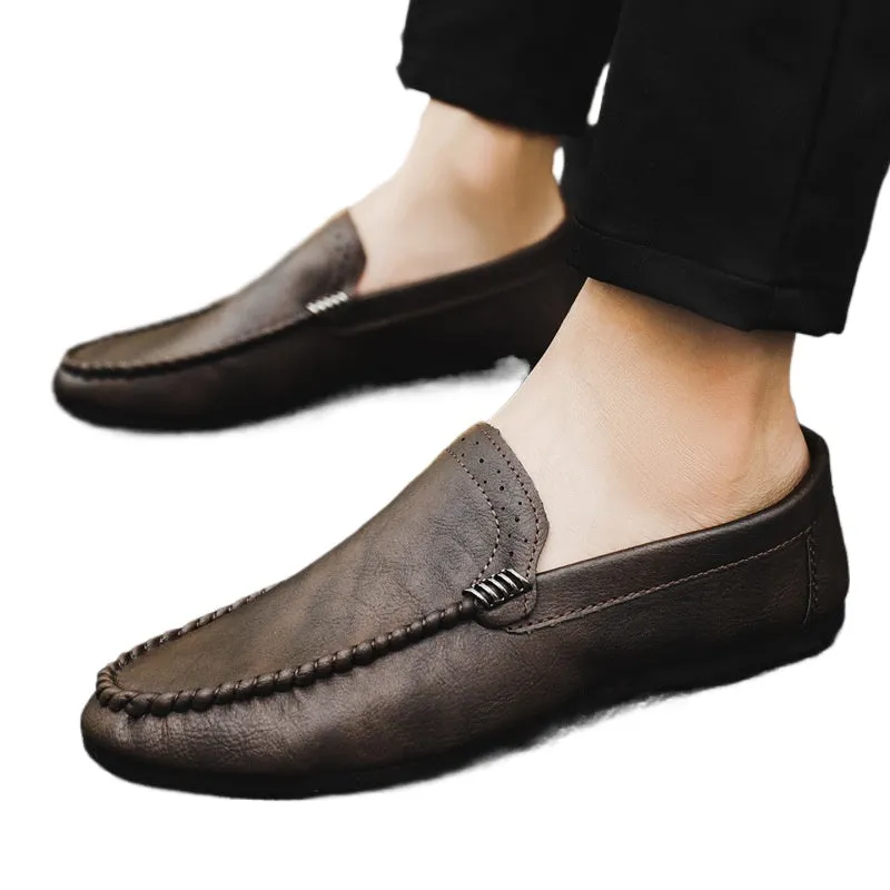 Doudou shoes men's 2024 summer new casual loafers driving a pedal Internet celebrity men's shoes lightweight summer trendy shoes