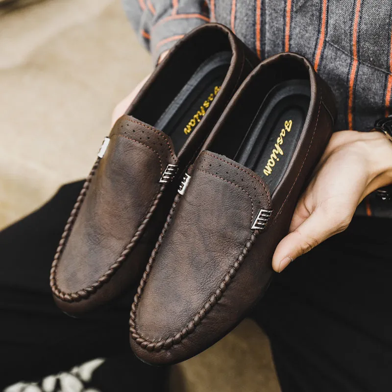 Doudou shoes men's 2024 summer new casual loafers driving a pedal Internet celebrity men's shoes lightweight summer trendy shoes