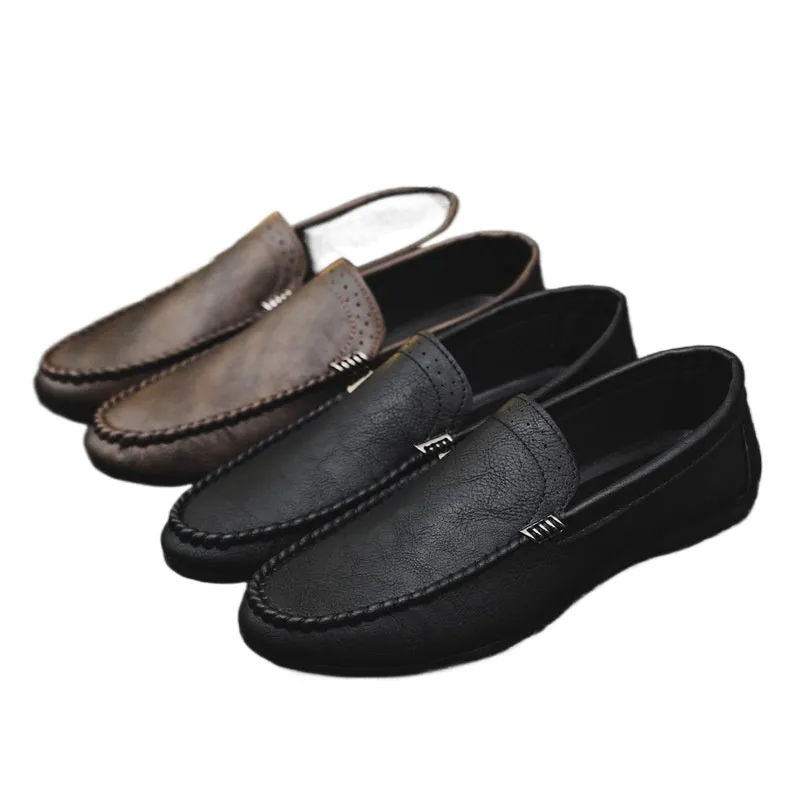 Doudou shoes men's 2024 summer new casual loafers driving a pedal Internet celebrity men's shoes lightweight summer trendy shoes