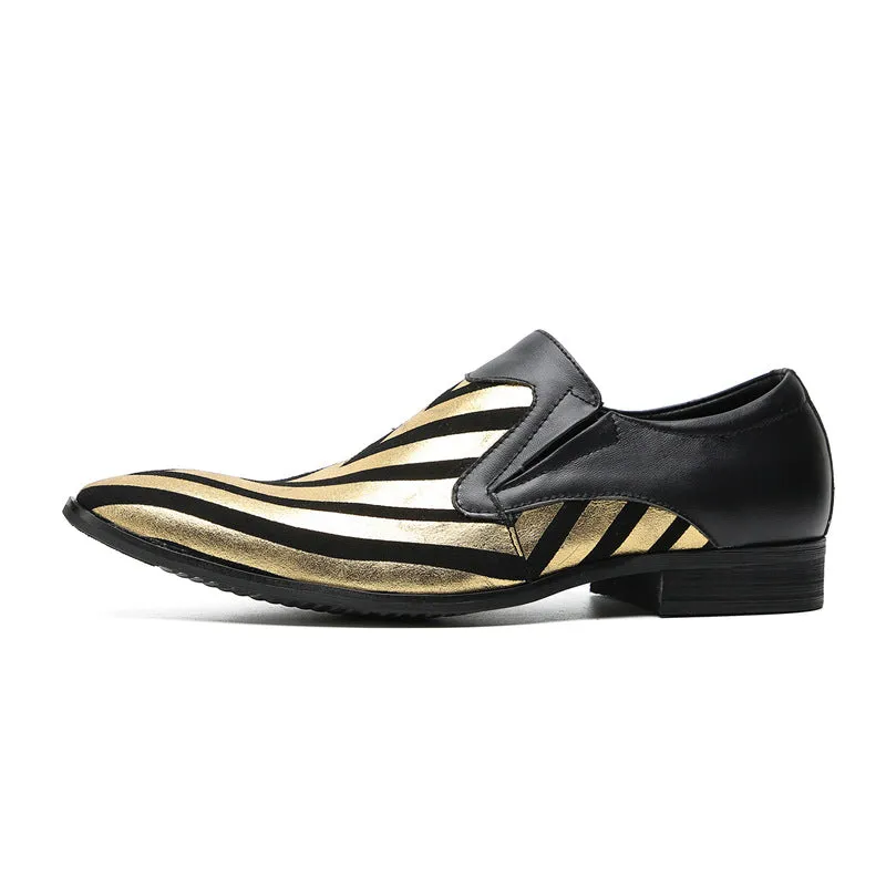 Doudou shoes, men's breathable foreign trade cowhide shoes, foot covers, trendy soft soles, casual driving lazy shoes, striped Korean shoes