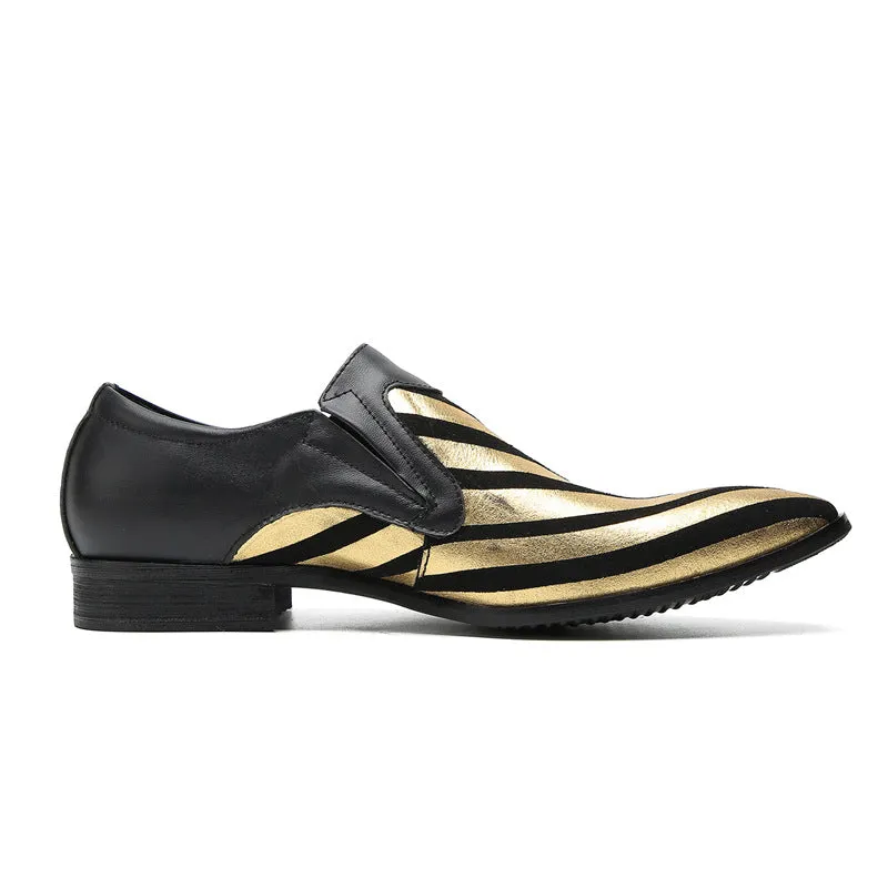 Doudou shoes, men's breathable foreign trade cowhide shoes, foot covers, trendy soft soles, casual driving lazy shoes, striped Korean shoes