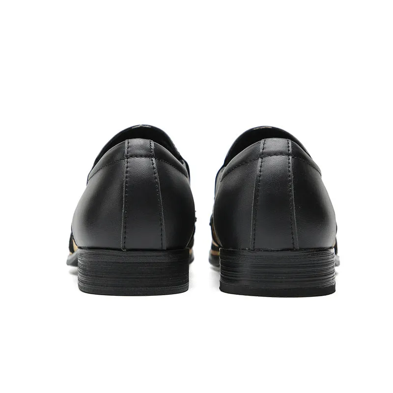 Doudou shoes, men's breathable foreign trade cowhide shoes, foot covers, trendy soft soles, casual driving lazy shoes, striped Korean shoes
