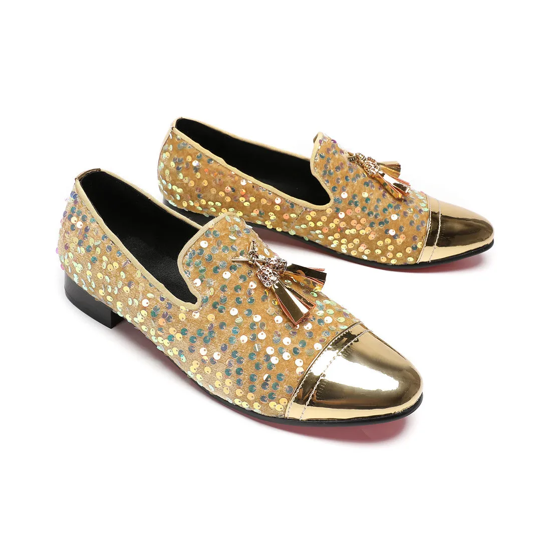 Doudou shoes men's breathable new leather soft sole one pedal handmade rhinestone men's shoes casual trend men's loafers