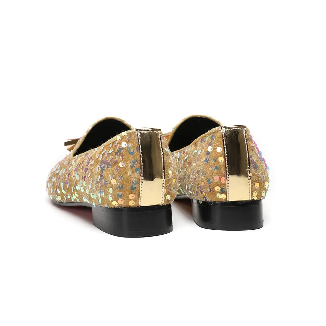 Doudou shoes men's breathable new leather soft sole one pedal handmade rhinestone men's shoes casual trend men's loafers