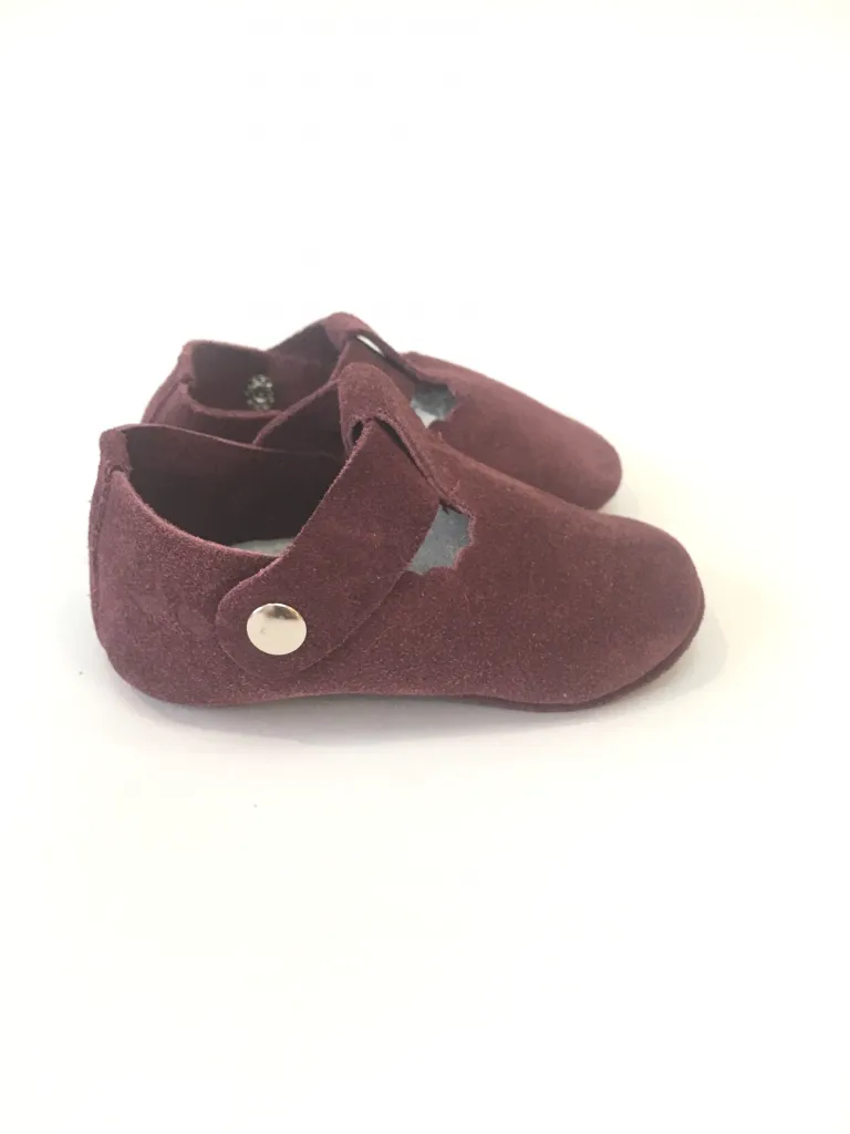Iris T-Bar Shoes - Plum Suede