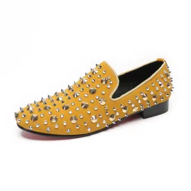 Leather shoes men's 2024 new trend Doudou shoes business casual shoes cowhide punk rhinestone one pedal lazy shoes