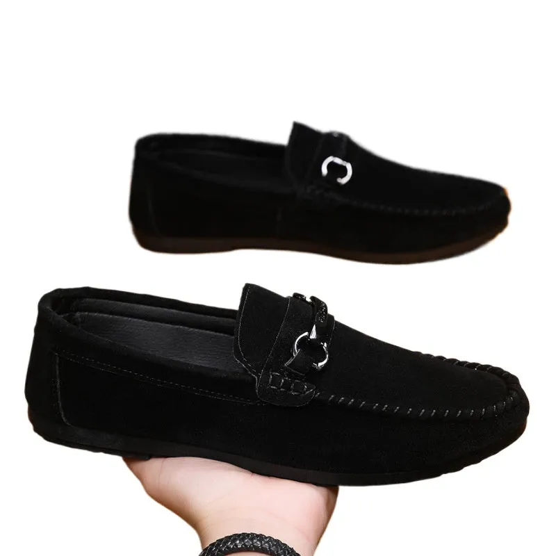Light men's shoes Men's loafers Doudou shoes Men's boys Driving formal clothes Wedding groom Trend thick bottom Go to work Non-slip