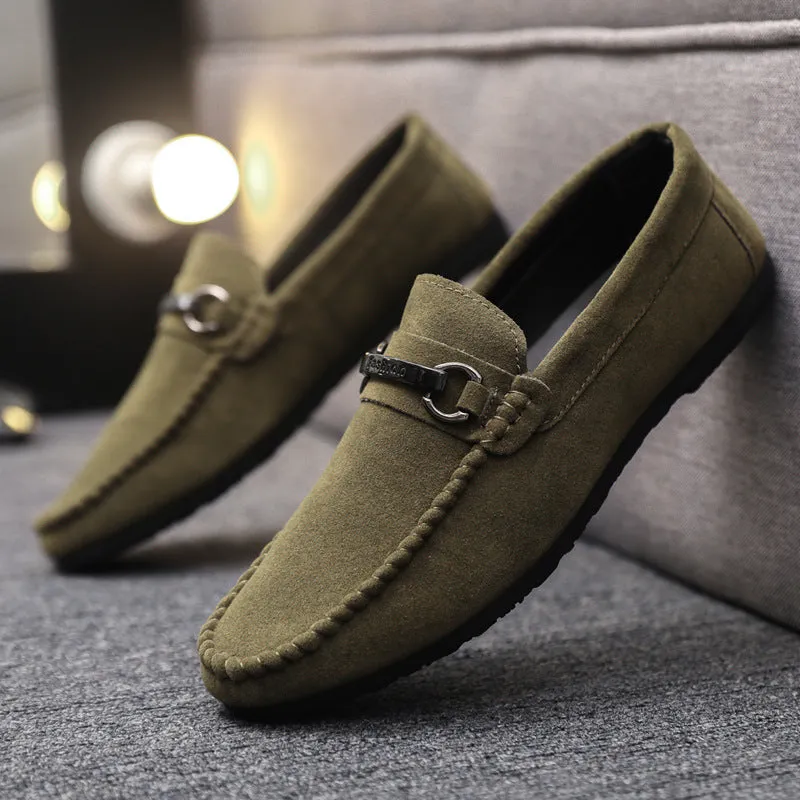 Light men's shoes Men's loafers Doudou shoes Men's boys Driving formal clothes Wedding groom Trend thick bottom Go to work Non-slip