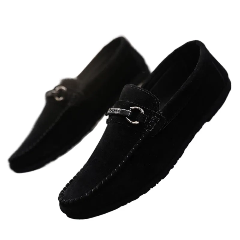 Light men's shoes Men's loafers Doudou shoes Men's boys Driving formal clothes Wedding groom Trend thick bottom Go to work Non-slip