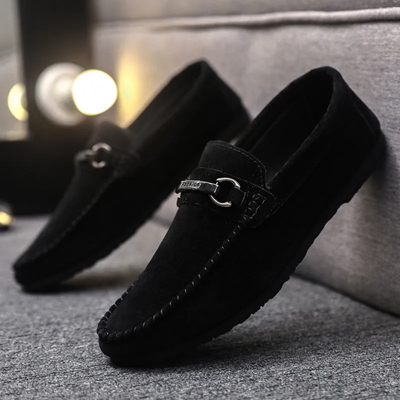 Light men's shoes Men's loafers Doudou shoes Men's boys Driving formal clothes Wedding groom Trend thick bottom Go to work Non-slip
