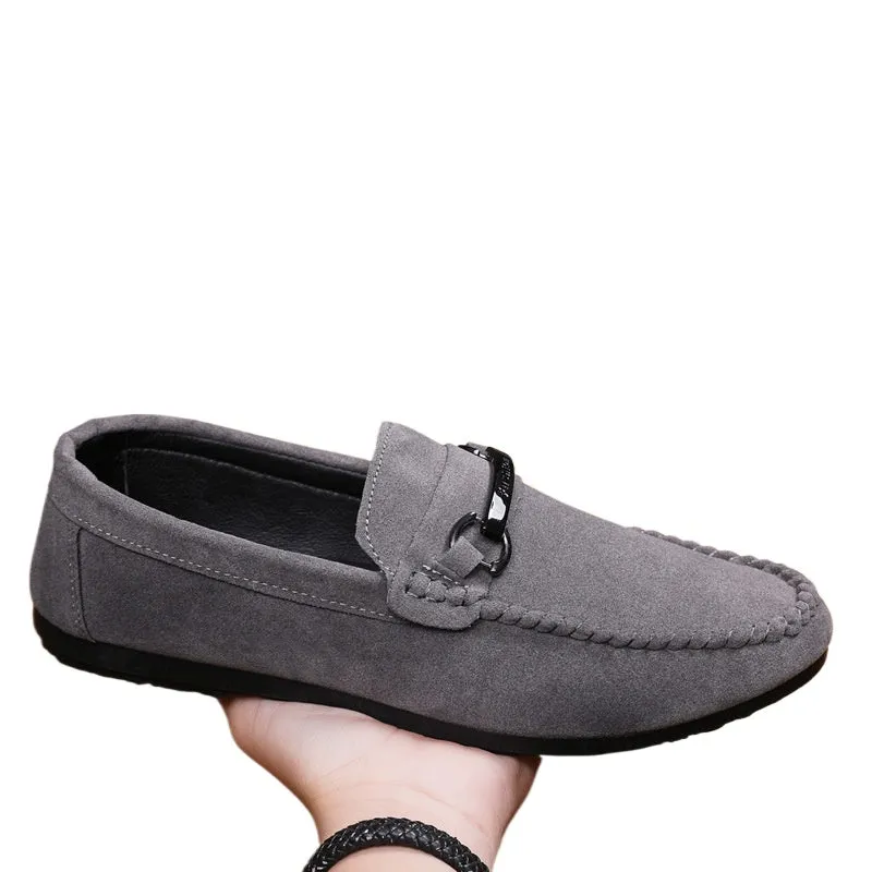 Light men's shoes Men's loafers Doudou shoes Men's boys Driving formal clothes Wedding groom Trend thick bottom Go to work Non-slip