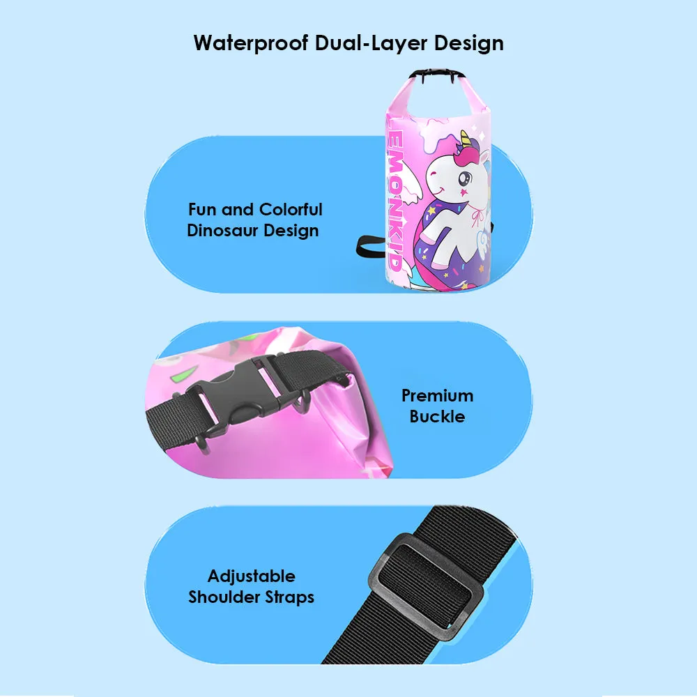 Little Surprise Box, Pink Uni Big Size Clip on & Backpack style Waterproof Swimming Bag/ Beach Bag
