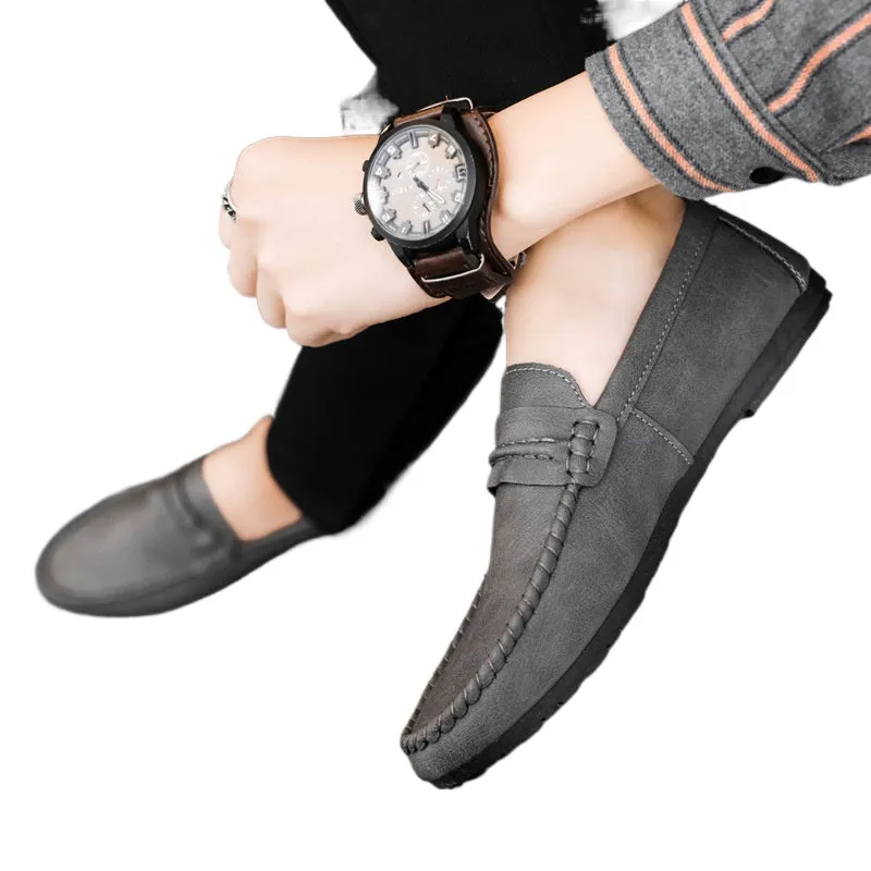Low-top summer British style wear-resistant leather surface Loafu Doudou shoes business high-end lightweight soft surface simple style formal men