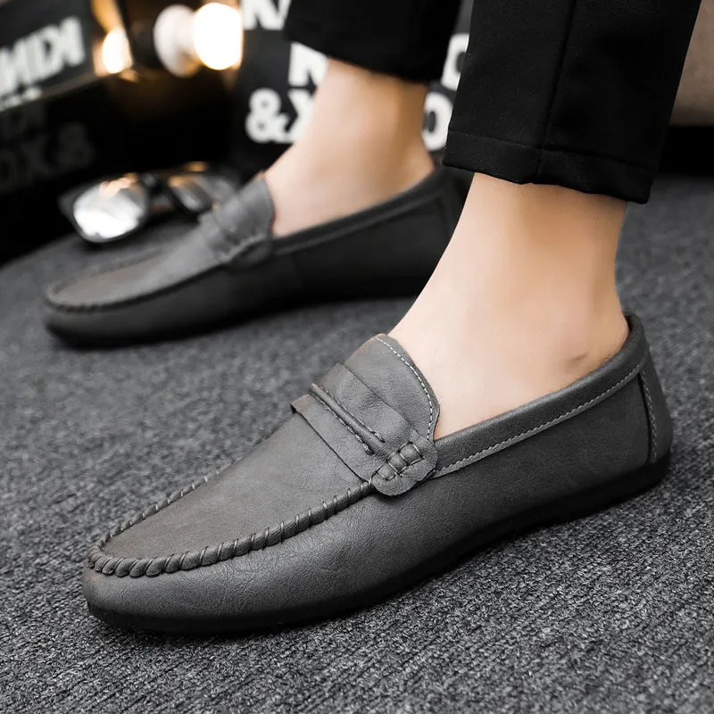 Low-top summer British style wear-resistant leather surface Loafu Doudou shoes business high-end lightweight soft surface simple style formal men