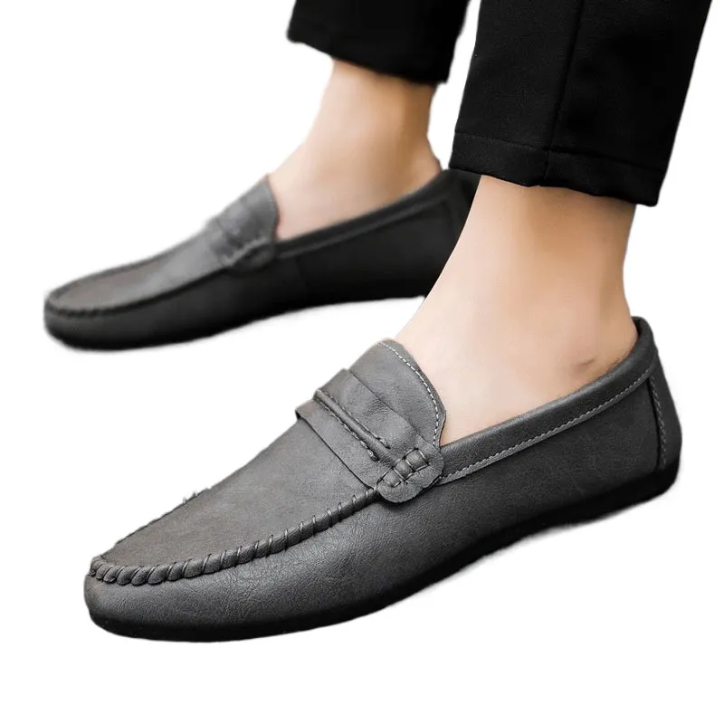 Low-top summer British style wear-resistant leather surface Loafu Doudou shoes business high-end lightweight soft surface simple style formal men