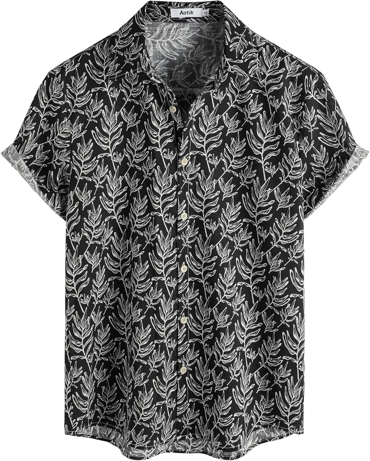 Mens Hawaiian Shirt Short Sleeve Button Down Cotton Floral Shirts Casual Tropical Beach Summer Shirts