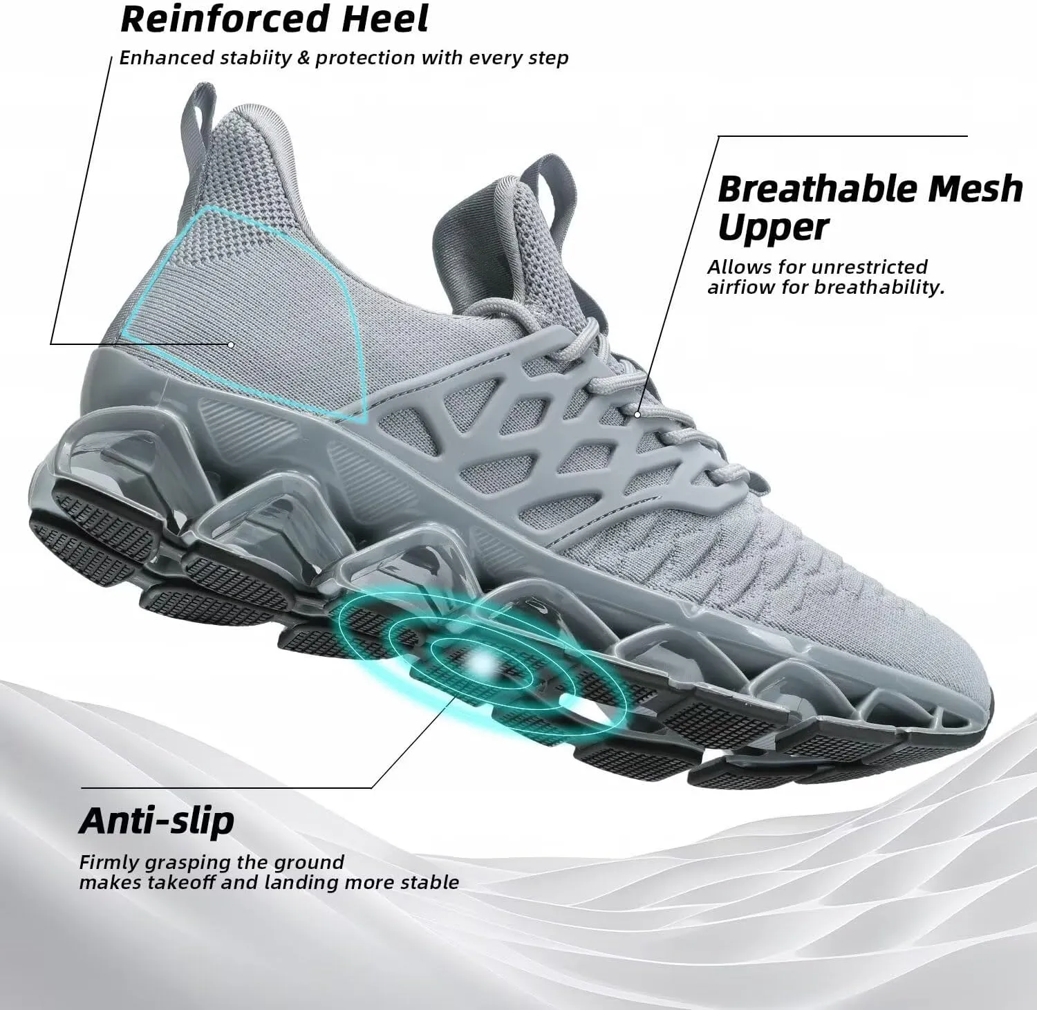 Mens Slip on Walking Shoes Running Blade Tennis Casual Fashion Sneakers Comfortable Non Slip Gym Athletic Sport Trainers