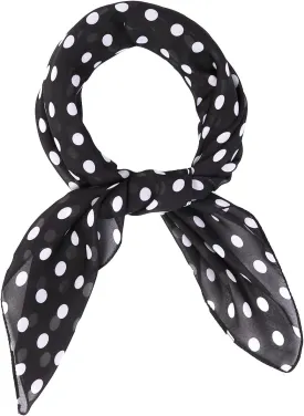 MissShorthair 50s Chiffon Scarf Sheer Square Neck Head Scarf for Women