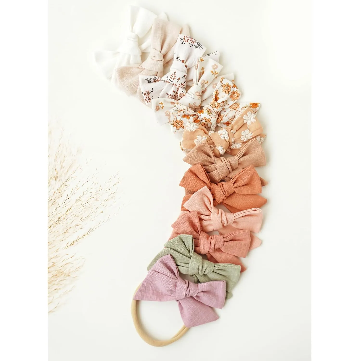 Niceye Baby Headbands and Hairbands Set - 12 Packs of Stretchy Nylon Handmade Hair Accessories for Newborns, Infants, and Toddler Girls