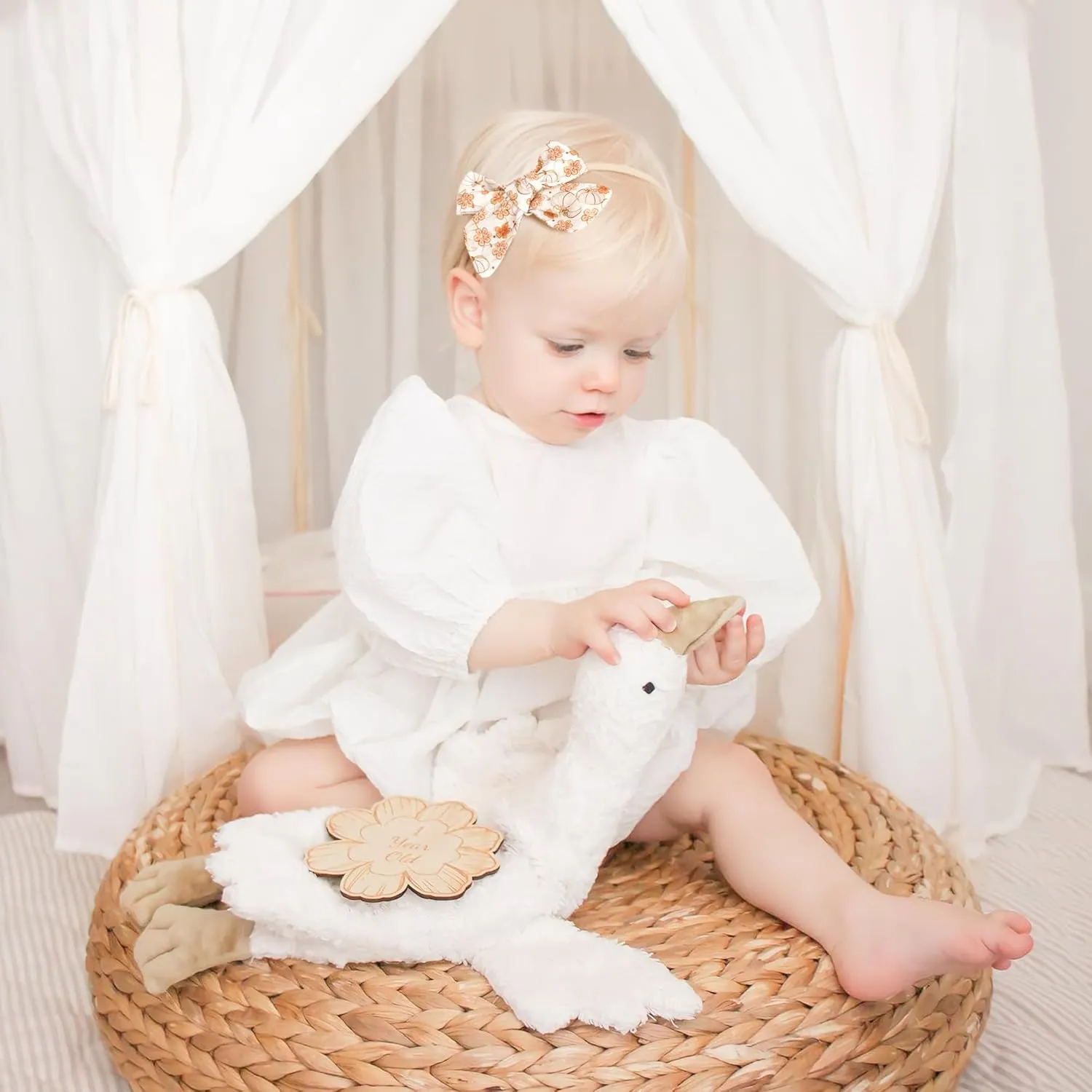 Niceye Baby Headbands and Hairbands Set - 12 Packs of Stretchy Nylon Handmade Hair Accessories for Newborns, Infants, and Toddler Girls