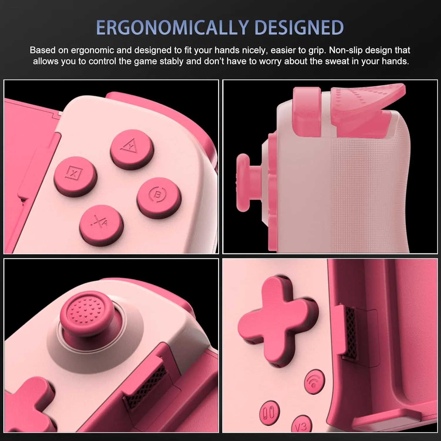 Phone Game Controller for iPhone/Android/PC/Switch, Play COD, Genshin, Diablo, Support Streaming on PS5/PS4/Xbox/PC Console, Cloud Gaming Wireless Gamepad Joystick, Turbo/6-Axis Gyro/Dual Motor, Pink
