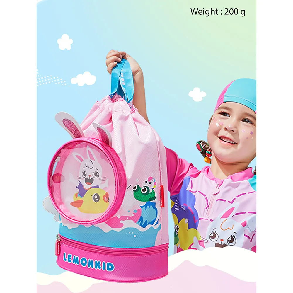 Pink Kids Bunny ears , waterproof Swimming Bag/Beach Bag