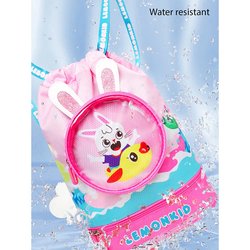 Pink Kids Bunny ears , waterproof Swimming Bag/Beach Bag