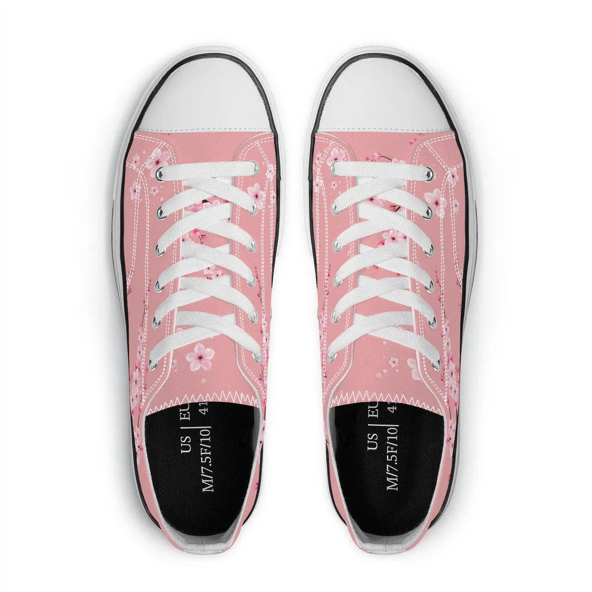 Pink Sakura Low Top Canvas Shoes