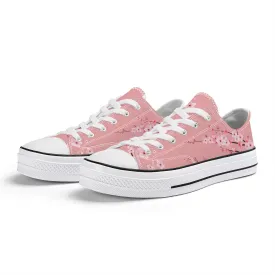 Pink Sakura Low Top Canvas Shoes