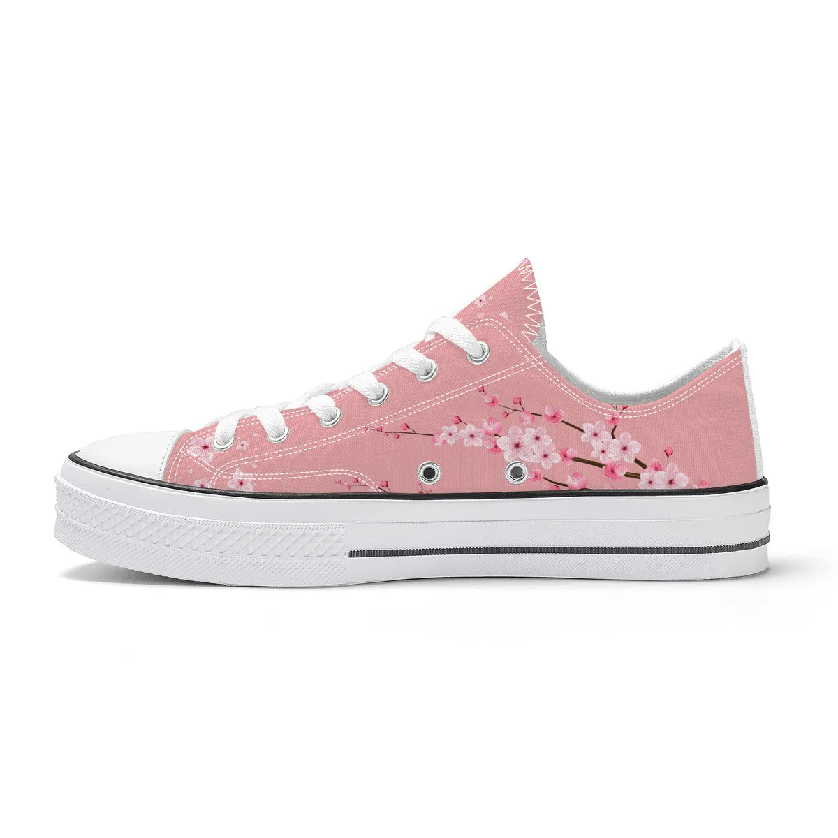 Pink Sakura Low Top Canvas Shoes