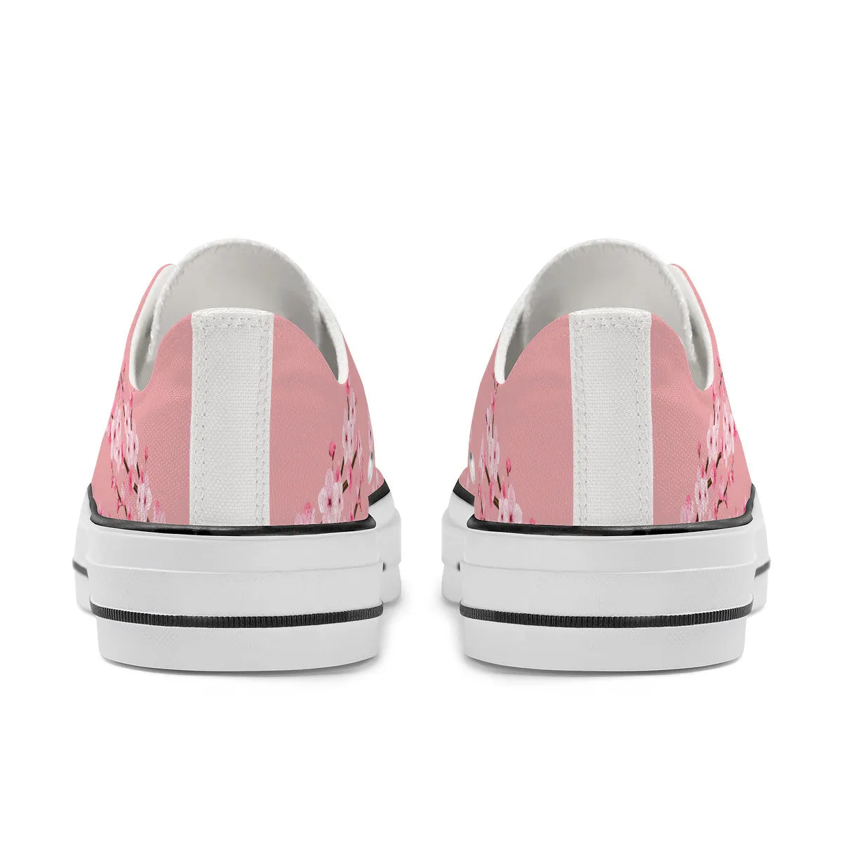 Pink Sakura Low Top Canvas Shoes