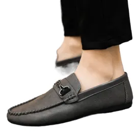 Premium boys shoes men's shoes one-pedal fashion leather dress leather shoes men's loafers Doudou shoes Korean version casual